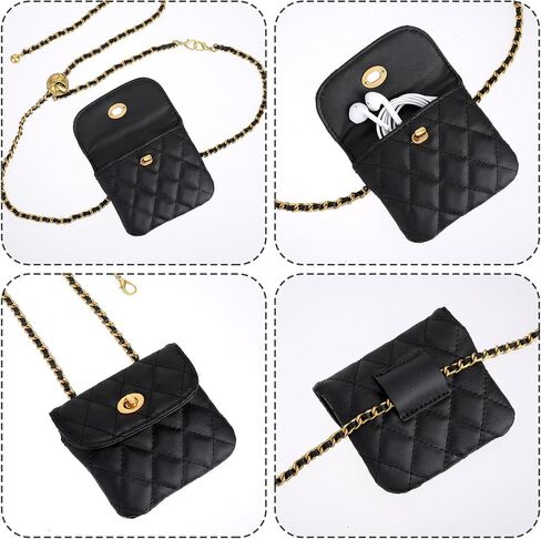 PU Leather Women Belt Bag, Adjustable Metal Chain Belt with Detachable Purse Crossbody Waist Bag Link Belt Bag Skinny Waistband Chain for Dresses in Saudi Arabia