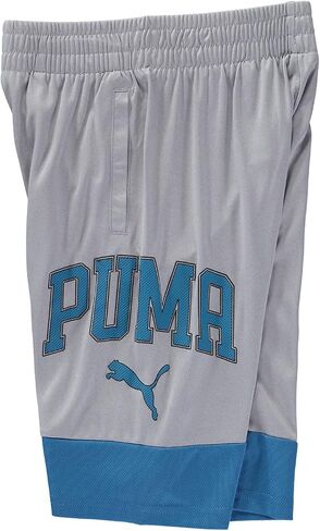 PUMA Boys' Core Essential Athletic Shorts (X-Large, Light Heather Grey with Blue) in Saudi Arabia