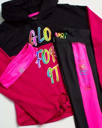 مجموعة السراويل الضيقة النشطة للفتيات من ديلياس - 3 قطع بغطاء للرأس، سراويل ضيقة، عصابة رأس (4-16) in Kuwait