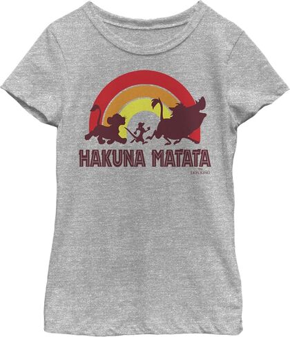 Disney Lion King Hakuna Rainbow Girl's Heather Crew Tee in Saudi Arabia