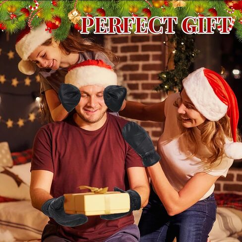 4 Pairs Unisex Winter Genuine Leather Mittens Thermal Mitten Gloves Men Women Lambskin Outdoor Leather Gloves Windproof Warmer Winter Mittens for Winter Warm Christmas Gifts in Saudi Arabia