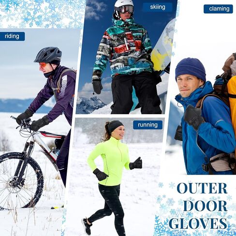 4 Pairs Unisex Winter Genuine Leather Mittens Thermal Mitten Gloves Men Women Lambskin Outdoor Leather Gloves Windproof Warmer Winter Mittens for Winter Warm Christmas Gifts in Saudi Arabia
