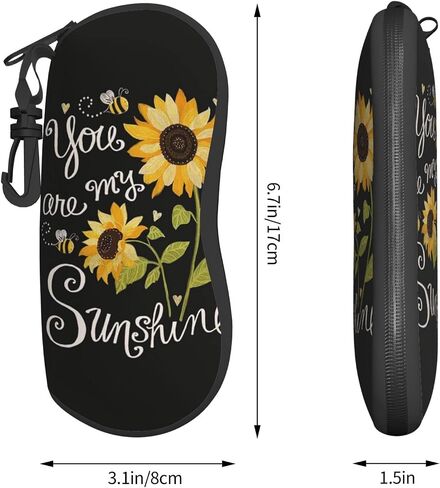 Soft Sunglasses Case for Men Women, Ultra Light Neoprene Zipper Eyeglass Portable Glasses Case with Belt Clip in Saudi Arabia