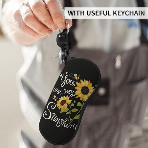 Soft Sunglasses Case for Men Women, Ultra Light Neoprene Zipper Eyeglass Portable Glasses Case with Belt Clip in Saudi Arabia