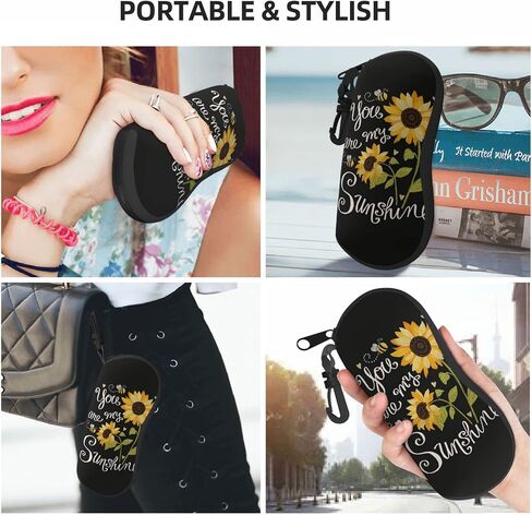 Soft Sunglasses Case for Men Women, Ultra Light Neoprene Zipper Eyeglass Portable Glasses Case with Belt Clip in Saudi Arabia