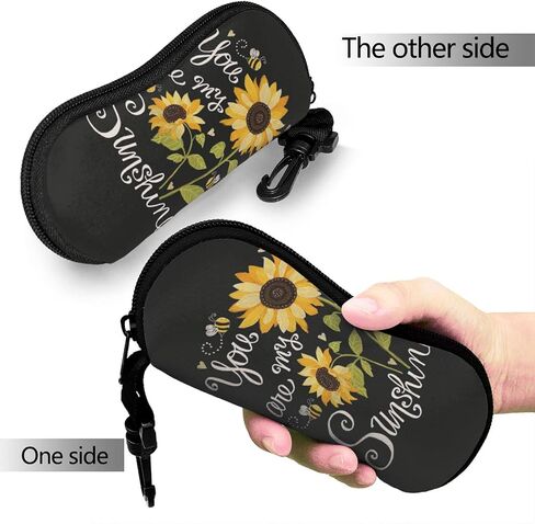 Soft Sunglasses Case for Men Women, Ultra Light Neoprene Zipper Eyeglass Portable Glasses Case with Belt Clip in Saudi Arabia