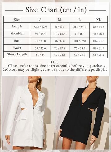 فستان بليزر نسائي بأكمام طويلة من ARTFREE أنيق مثير بياقة على شكل V عميقة وطية صدر السترة فساتين قصيرة غير رسمية 2024 in Kuwait