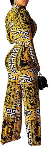 BestGirl Women's Sexy Jumpsuits Floral Print V Neck Sleeveless Wide Leg Long Pants Romper in Saudi Arabia