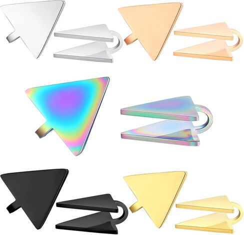 أقراط مشبك هندسية من FLYUN للنساء، أقراط بمشبك، أقراط ضغط بمشبك للجُدرات، أقراط الضغط الإبري، أقراط ضغط للجُدرات، أساور الأذن، أقراط حلزونية من الفولاذ المقاوم للصدأ غير مثقوبة in Kuwait