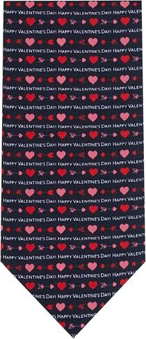 Jacob Alexander Men's Happy Valentine's Day Hearts and Love Arrows Regular Length Neck Tie - Black White Red in Saudi Arabia