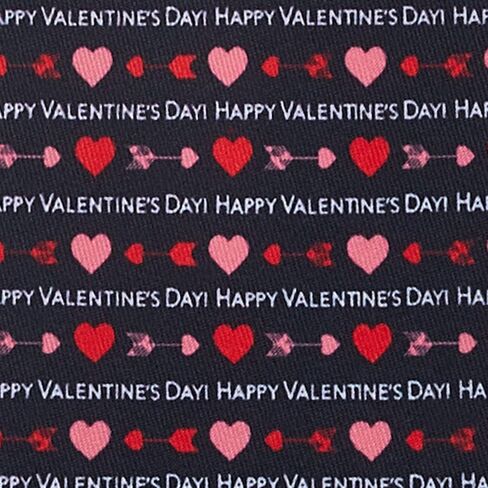 Jacob Alexander Men's Happy Valentine's Day Hearts and Love Arrows Regular Length Neck Tie - Black White Red in Saudi Arabia