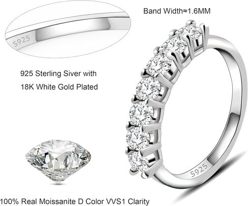 Moissanite Wedding Band Half Eternity Stackable Engagement Ring D Color VVS1 Lab Created Diamond in Saudi Arabia