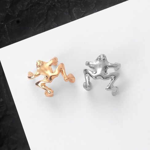 1 PCS Vintage Gold and Silver Frog Ear Cuffs Earrings Non-Pierced Cute Frogs Shaped Cartilage Clip Climber Ear Wrap Animal Earrings Frog Ear Jewelry Frog Non-Piercing Cuff Ear Clip in Saudi Arabia
