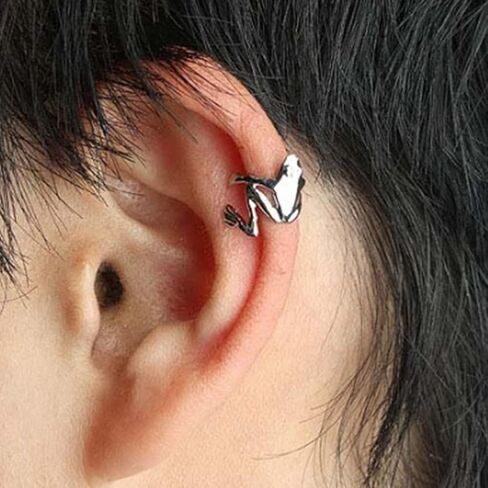 1 PCS Vintage Gold and Silver Frog Ear Cuffs Earrings Non-Pierced Cute Frogs Shaped Cartilage Clip Climber Ear Wrap Animal Earrings Frog Ear Jewelry Frog Non-Piercing Cuff Ear Clip in Saudi Arabia