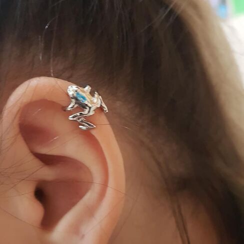 1 PCS Vintage Gold and Silver Frog Ear Cuffs Earrings Non-Pierced Cute Frogs Shaped Cartilage Clip Climber Ear Wrap Animal Earrings Frog Ear Jewelry Frog Non-Piercing Cuff Ear Clip in Saudi Arabia