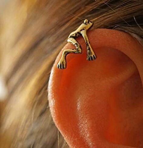 1 PCS Vintage Gold and Silver Frog Ear Cuffs Earrings Non-Pierced Cute Frogs Shaped Cartilage Clip Climber Ear Wrap Animal Earrings Frog Ear Jewelry Frog Non-Piercing Cuff Ear Clip in Saudi Arabia