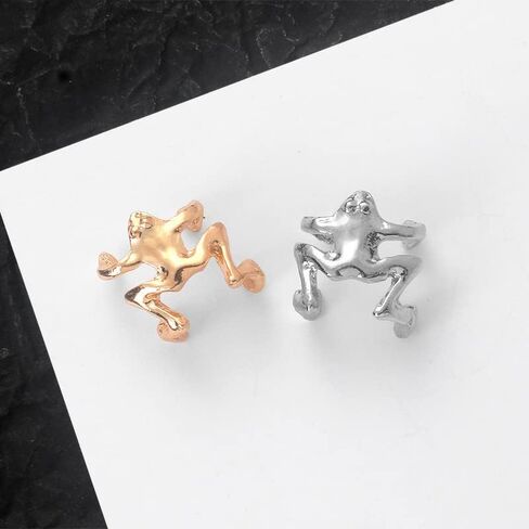 1 PCS Vintage Gold and Silver Frog Ear Cuffs Earrings Non-Pierced Cute Frogs Shaped Cartilage Clip Climber Ear Wrap Animal Earrings Frog Ear Jewelry Frog Non-Piercing Cuff Ear Clip in Saudi Arabia