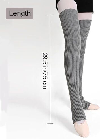زوجان من جوارب تدفئة الساق النسائية، جوارب عالية فوق الركبة مع جوارب متماسكة للساق للباليه واليوجا واللياقة البدنية وحفلات الثمانينيات والتسعينيات in Kuwait
