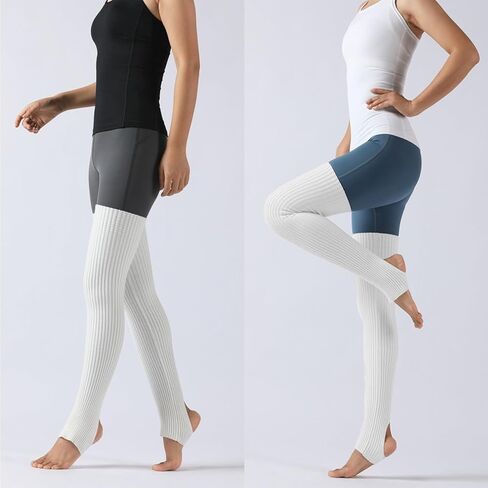 زوجان من جوارب تدفئة الساق النسائية، جوارب عالية فوق الركبة مع جوارب متماسكة للساق للباليه واليوجا واللياقة البدنية وحفلات الثمانينيات والتسعينيات in Kuwait