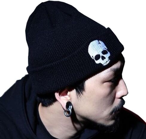قبعة بانك روك للرجال قبعة جمجمة ملابس سوداء in Kuwait