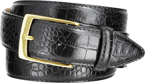 Italian Calfskin Dress Belt Gold Buckle 1-3/8''(35mm) Wide, 1"(25mm) Wide, Multi-Style Options in Saudi Arabia