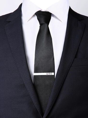 Men's Classic Luxury Zircon Crystal Tie Clip Silver Tone Light Brass Regular Necktie Tie Clip for Wedding Groomsmen Grooms Business Anniversary in Saudi Arabia
