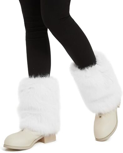 Fur Leg Warmers Furry Faux Fur Winter Leggings Boot Cuffs Toppers for Women in Saudi Arabia