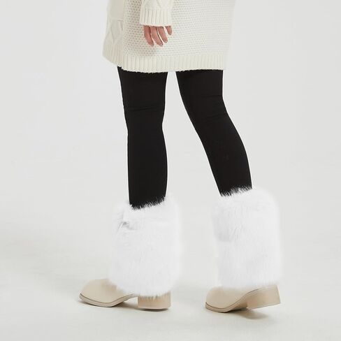 Fur Leg Warmers Furry Faux Fur Winter Leggings Boot Cuffs Toppers for Women in Saudi Arabia