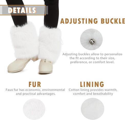 Fur Leg Warmers Furry Faux Fur Winter Leggings Boot Cuffs Toppers for Women in Saudi Arabia