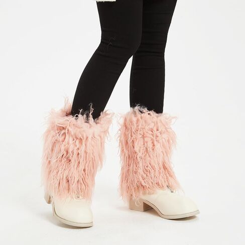 Fur Leg Warmers Furry Faux Fur Winter Leggings Boot Cuffs Toppers for Women in Saudi Arabia