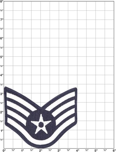 Air Force Staff Sergeant E5 Color Embroidered Enlisted Rank - Large Male Pair Dress Blue in Saudi Arabia