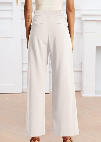 Womens Wide Leg Pants High Waisted Business Casual Summer Dress Pants Palazzo Long Work Trousers with Pockets in Saudi Arabia