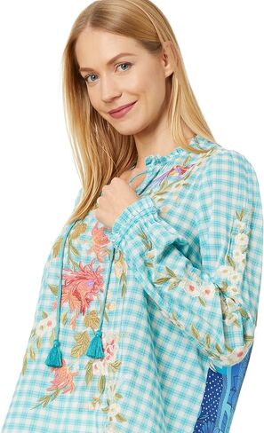 Johnny Was Nalina Ruffle Scarf Back Blouse in Saudi Arabia