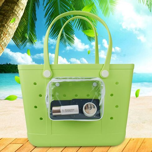 angilifan 3 Pack Transparent Bogg Bag Accessories Inside Bag,for Bogg Rubber Beach Tote Bag,Transparent Waterproof Designer Pop Bag Beach Vacation Cruise Travel Swimming Essentials, Black in Kuwait