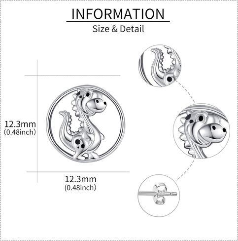 Dinosaur Earrings S925 Sterling Silver Dinosaur Dino Stud Earrings Dinosaur Jewelry Gifts for Women Girls in Saudi Arabia