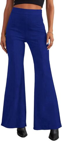 HBQ Women's High Waisted Stretchy Bell Bottom Flare Pants Wide Leg Slim Tailored Work Trousers in Saudi Arabia