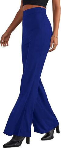 HBQ Women's High Waisted Stretchy Bell Bottom Flare Pants Wide Leg Slim Tailored Work Trousers in Saudi Arabia