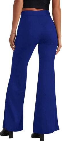 HBQ Women's High Waisted Stretchy Bell Bottom Flare Pants Wide Leg Slim Tailored Work Trousers in Saudi Arabia