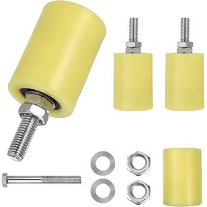 TEHAUX Slide Gate Guide Rollers Adjustable Sliding Gate Rollers Heavy Duty Sliding Gate Support Wheel Gate Roller Guide Yellow Nylon Gate Rollers 4pcs