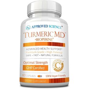Approved Science® Turmeric MD - with BioPerine & 95% Standardized Turmeric Curcuminoids - Joint and Daily Health - 180 Capsules (3 Month Supply)