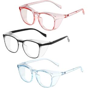 Safety Glasses for Men Women Nurses Anti Fog Stylish Fashion Comfortable Goggles with Side Shields Eye Protection for Adult