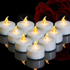 5/12/24/50/100/200/400 Pack Battery Tea Lights LED - Realistic and Bright Flickering Holiday Gift Operated Flameless for Seasonal & Festival Celebration Warm White Lamp Battery Powered（5 Pack ）