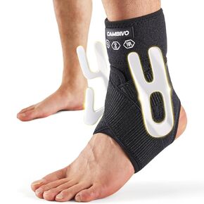 CAMBIVO Ankle Brace for Sprained Ankle, Adjustable Ankle Support with Compression Strap for Women & Men, Lace up Ankle Stabilizer for Achilles Tendonitis, Injury Recovery (Large - Left)