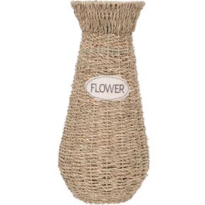 IMIKEYA Floor Vase Tall Wicker Vase Rustic Flower Vase Farmhouse Flower Vase Seagrass Vase Dried Flower Vase Seagrass Belly Basket Woven Vase Straw Fall to The Ground Office Plant Basket