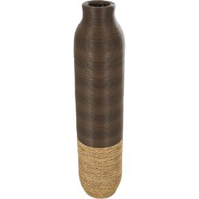 Deco 79 Seagrass Handmade Decorative Vase Centerpiece Vase, Vase for Home Decoration 9" x 9" x 40", Dark Brown