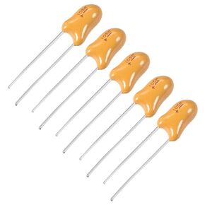 uxcell 1uF Tantalum Capacitor, 25V 2 Pin Yellow Radial Electrolytic Capacitor Dipped Tantalum Bead Capacitors 5pcs