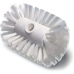 SPARTA Spectrum Tank and Kettle Scrub Brush Head Heavy-Duty Tile Brush, Handle Compatible (Sold Separately) for Optimal Access in Spacious Containers, Nylon Bristle, 7.5 Inches, White, (Pack of 12)