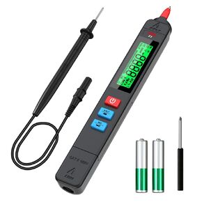 Pen-Type Digital Multimeter EBTN LCD 6000 Counts Portable Smart Ohmmeter Capacitance Diode Ohm Hz V-Alert Live Check Voltage Tester with Back Probe Pins for Electronic Maintenance