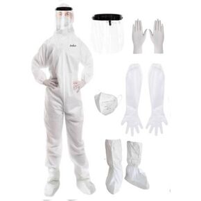 Hazmat Suits Disposable Long Sleeve Gloves Full Body Paint Suit And Face Shield Shoe Cover Reusable Pair of Gloves