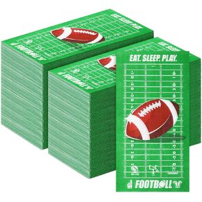 200 Pcs Football Napkins Bulk Football Cocktail Napkins Beverage Napkins Disposable Hand Paper Towels Football Guest Napkin for Parties Kitchen Dinner Bathroom Home Birthday Decor